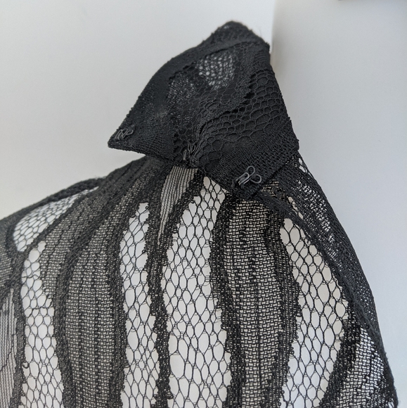 PRABAL GURUNG Mock Neck Feather Lace Blouse 2 - Picture 9 of 13